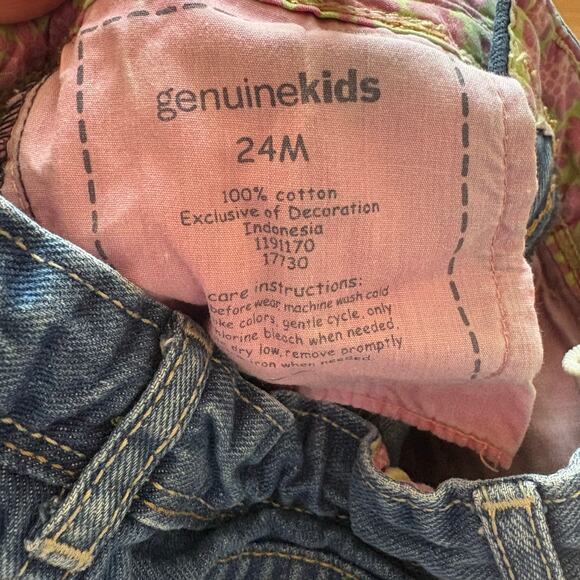 Genuine Kids dark wash adjustable waist flare toddler jeans SIZE 24M - Picture 5 of 6